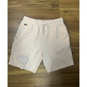 Lacoste Light Pink Sweat Shorts Men’s Small Logo Drawstring